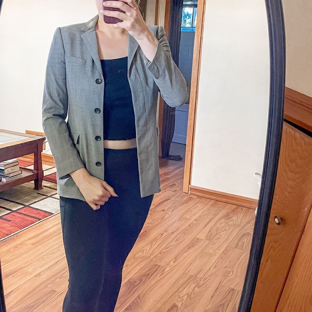 Rag & Bone Hidden Button Blazer Jacket Grey 0